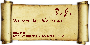 Vaskovits Józsua névjegykártya